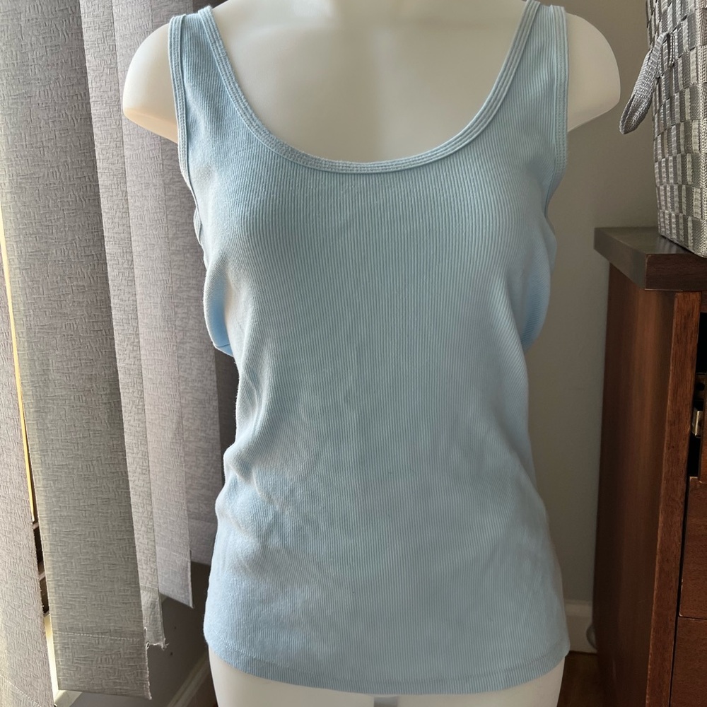 Old Navy Sky Blue Ribbed Tank Top